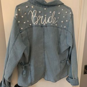 BRIDE jean jacket or shirt for bachelorette/bridal shower l bridal sash & robe